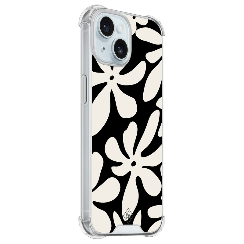 Casimoda iPhone 15 shockproof hoesje - Noir bloom