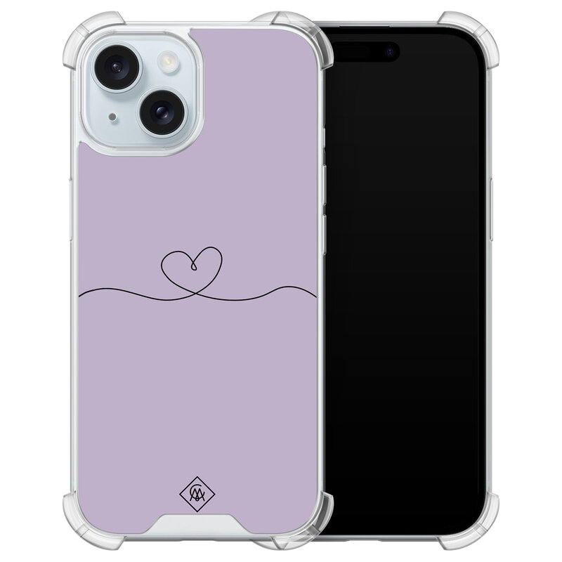 Casimoda iPhone 15 shockproof hoesje - Hart lila