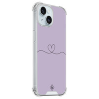 Casimoda iPhone 15 shockproof hoesje - Hart lila