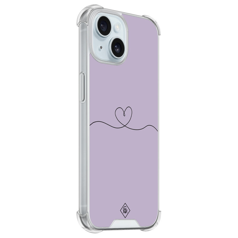 Casimoda iPhone 15 shockproof hoesje - Hart lila