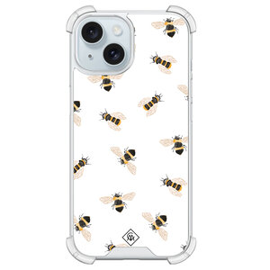Casimoda iPhone 15 shockproof hoesje - Bee happy