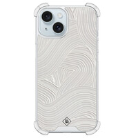 Casimoda iPhone 14 shockproof hoesje - Abstract beige waves