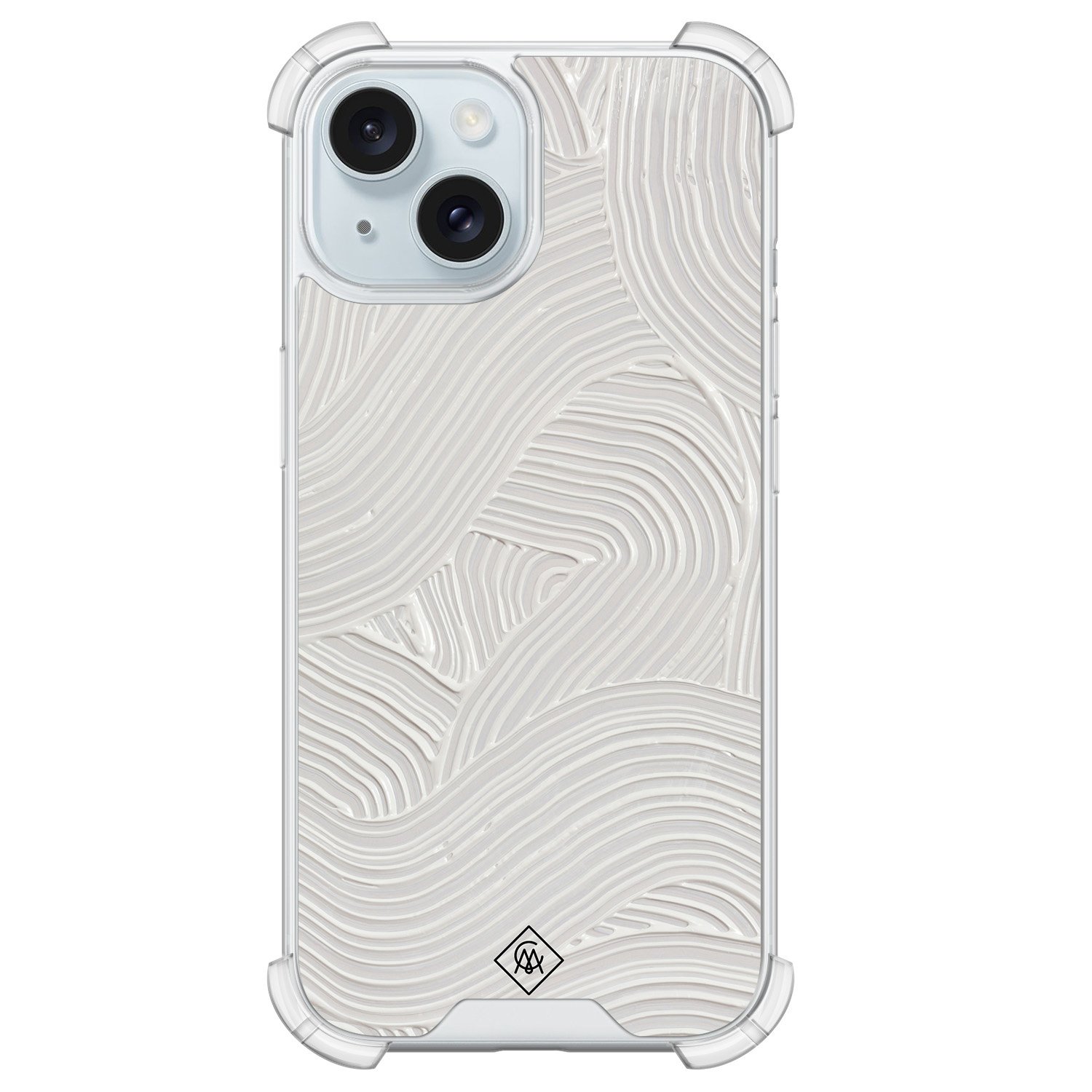 iPhone 14 shockproof hoesje - Abstract beige waves