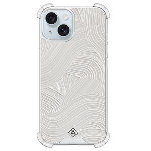 Casimoda iPhone 13 shockproof hoesje - Abstract beige waves
