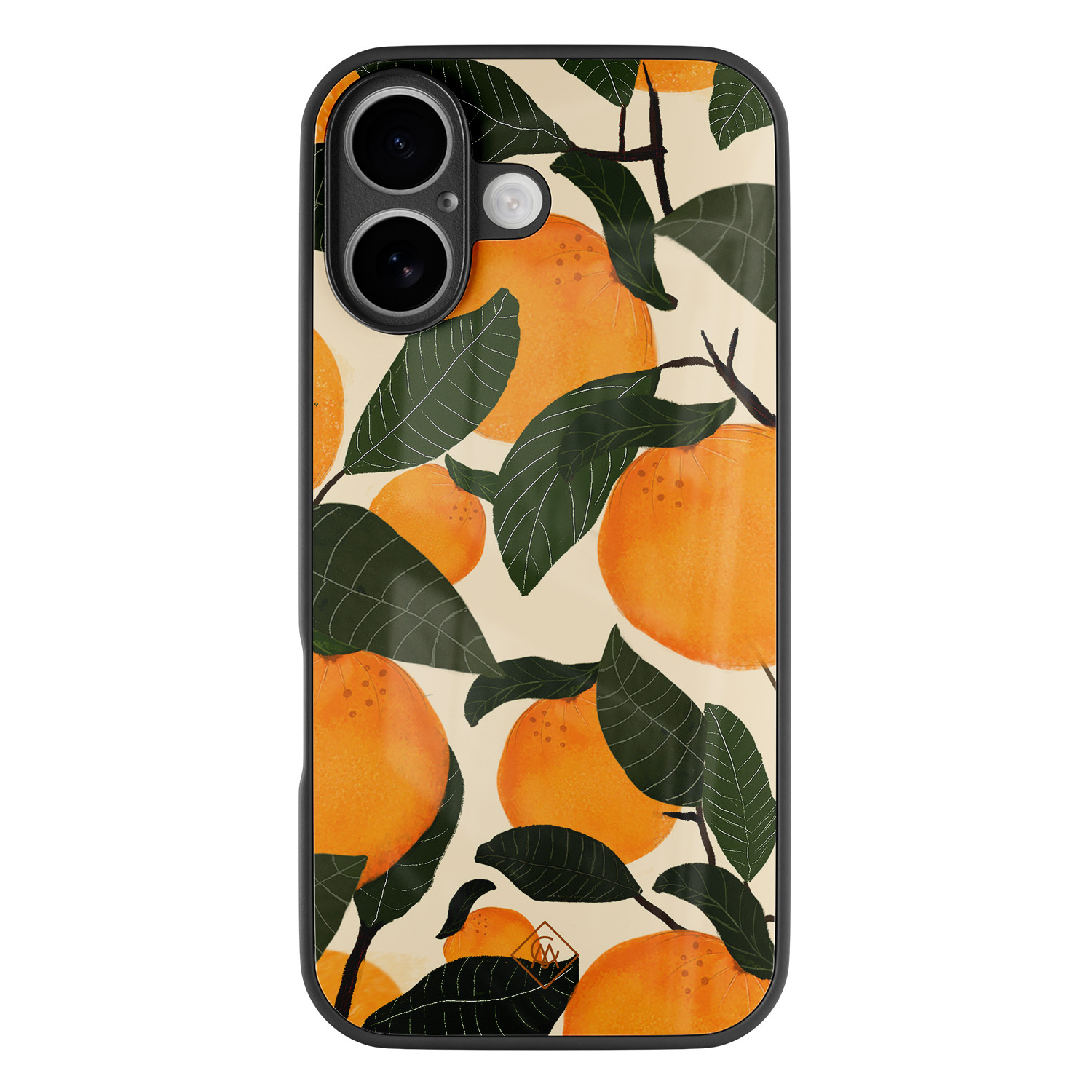 iPhone 16 glazen hardcase Orange garden