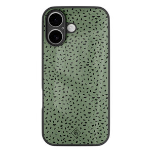 Casimoda iPhone 16 glazen hardcase - Green confetti