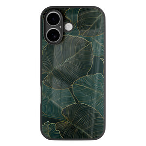 Casimoda iPhone 16 glazen hardcase - Monstera leaves
