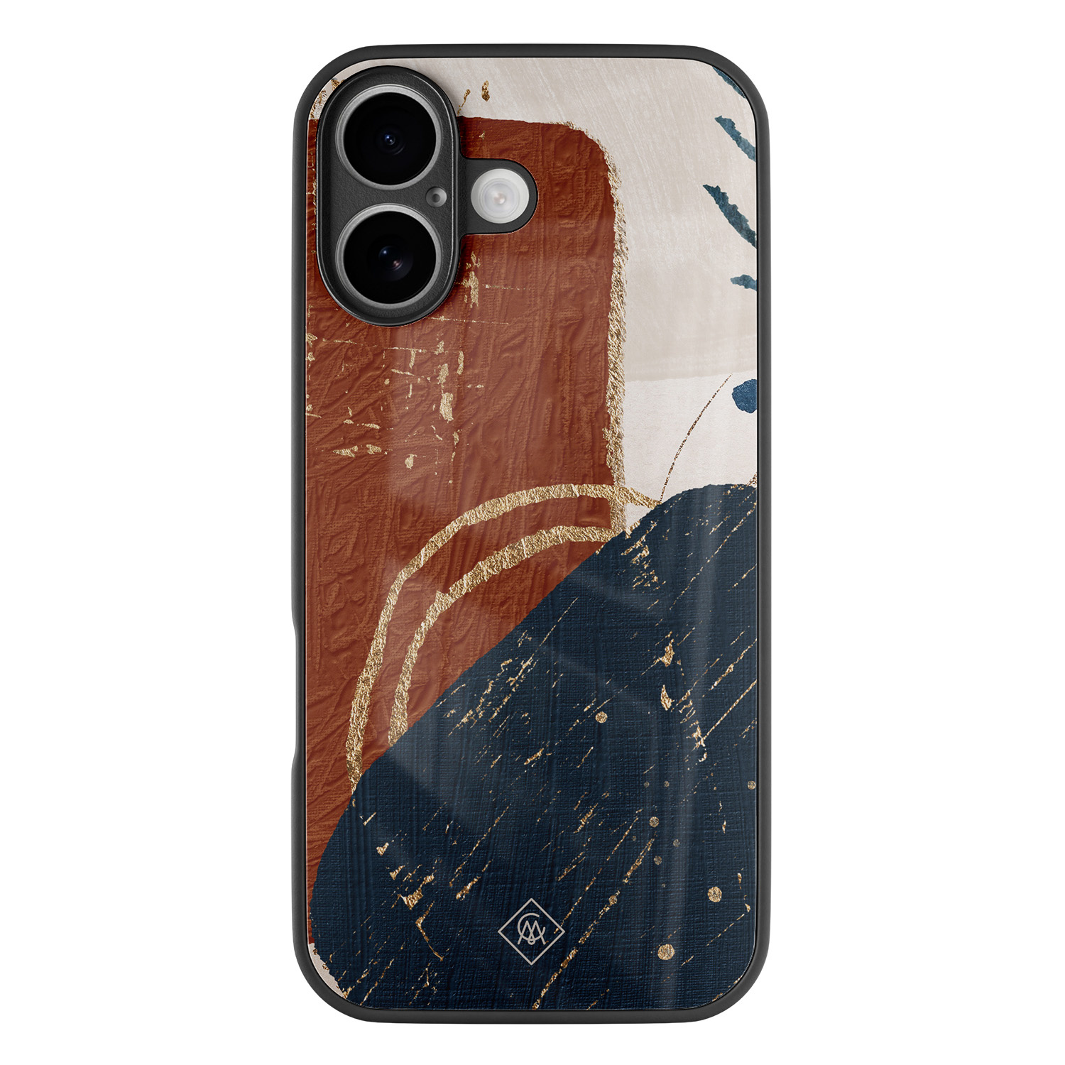 iPhone 16 glazen hardcase Abstract terracotta
