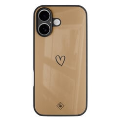 Casimoda iPhone 16 glazen hardcase - Hart bruin