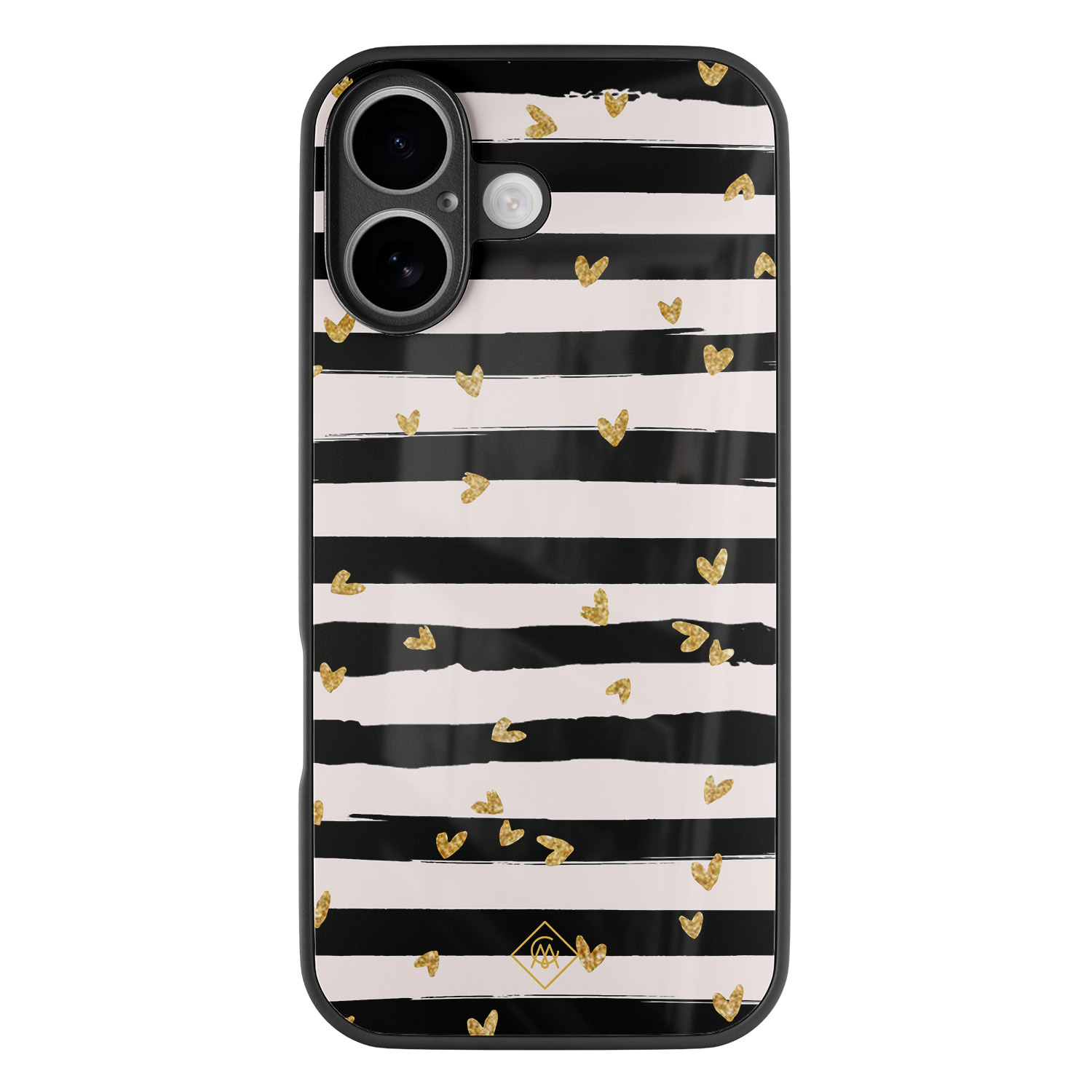 iPhone 16 glazen hardcase - Hart streepjes