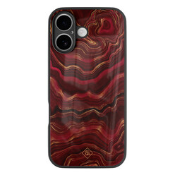 Casimoda iPhone 16 glazen hardcase - Agate rood Casimoda iPhone 16 glazen hardcase - Agate rood