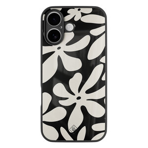 Casimoda iPhone 16 glazen hardcase - Noir bloom