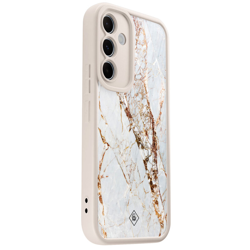 Casimoda Samsung Galaxy A55 beige case - Marmer goud