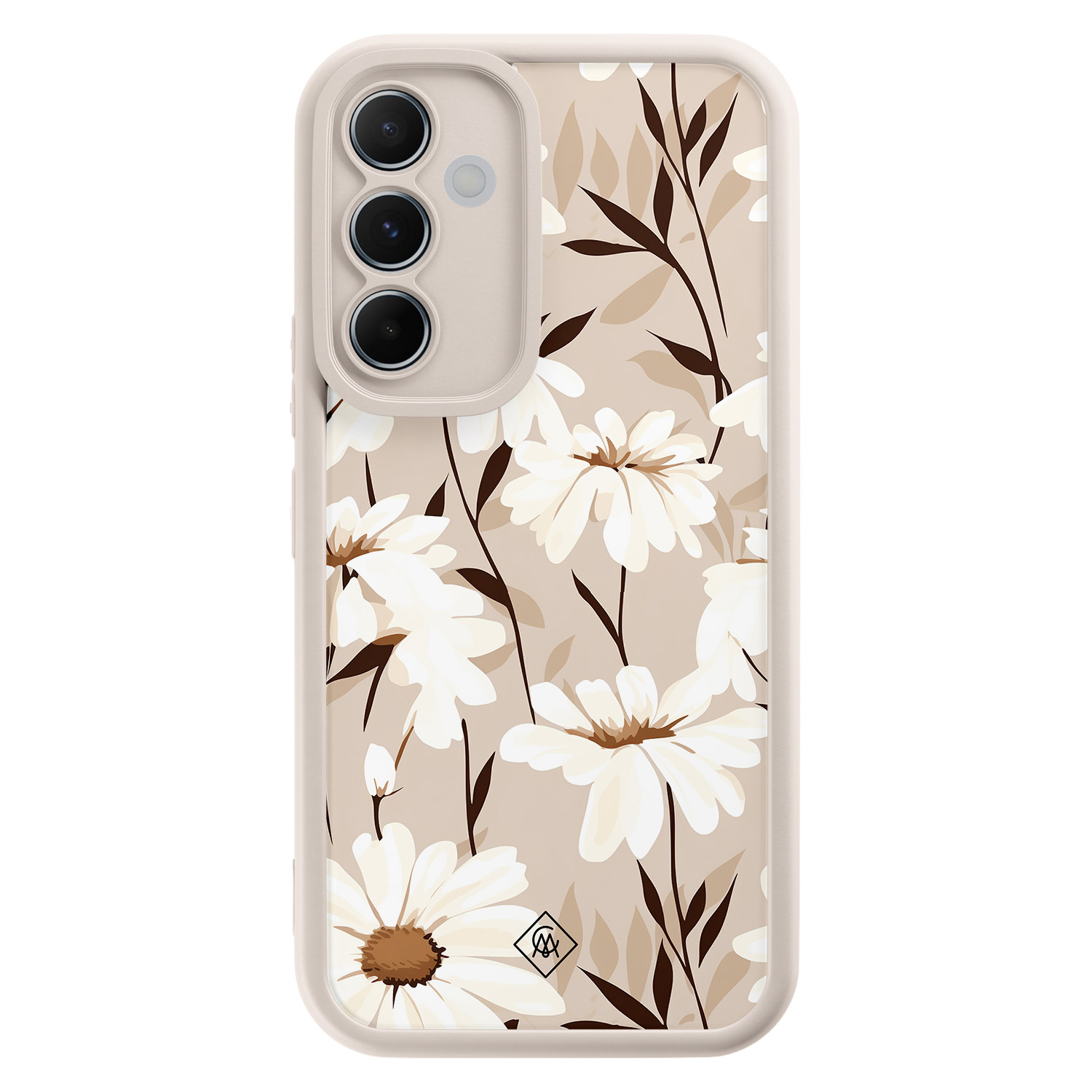 Samsung Galaxy A55 beige case - In bloom
