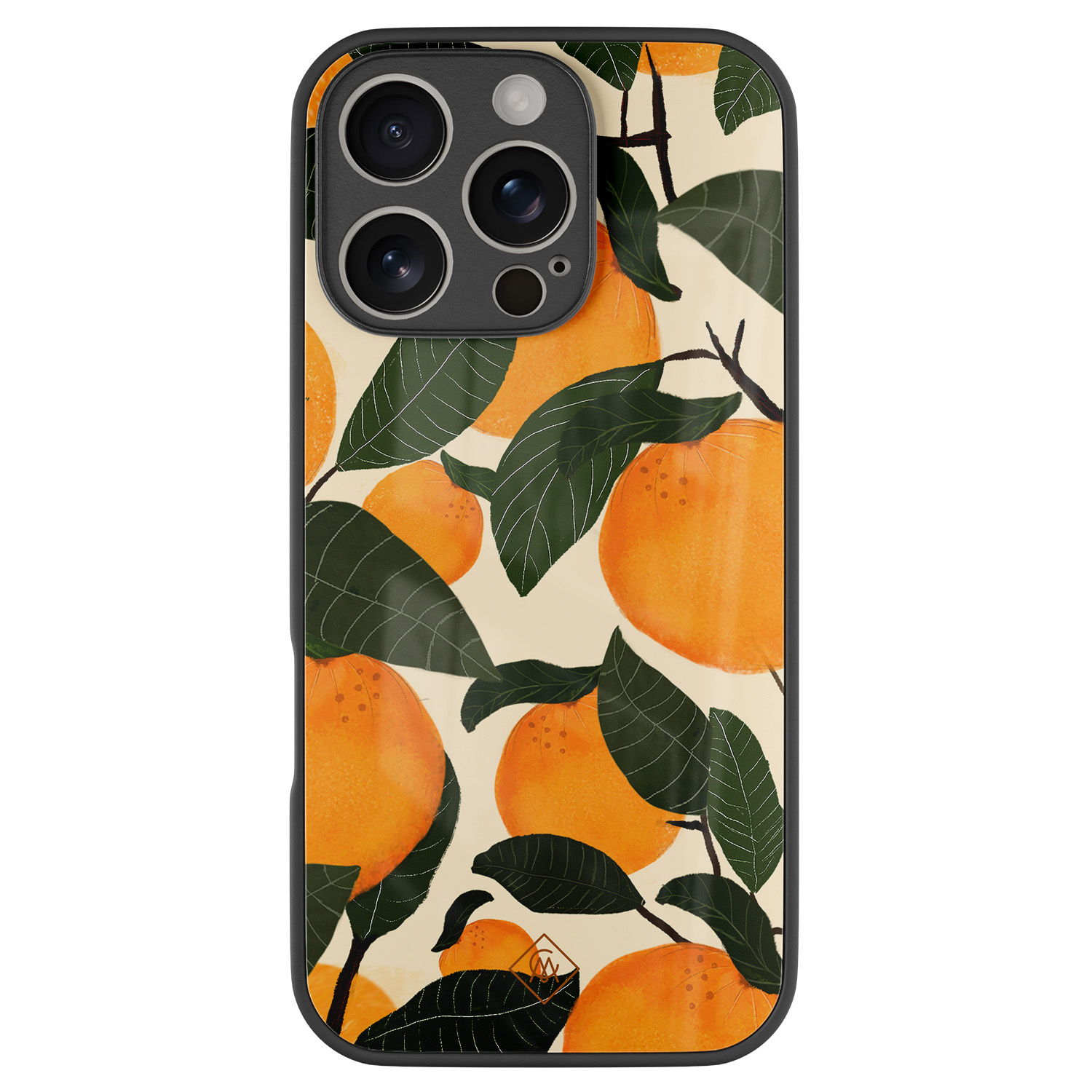 iPhone 16 Pro glazen hardcase Orange garden