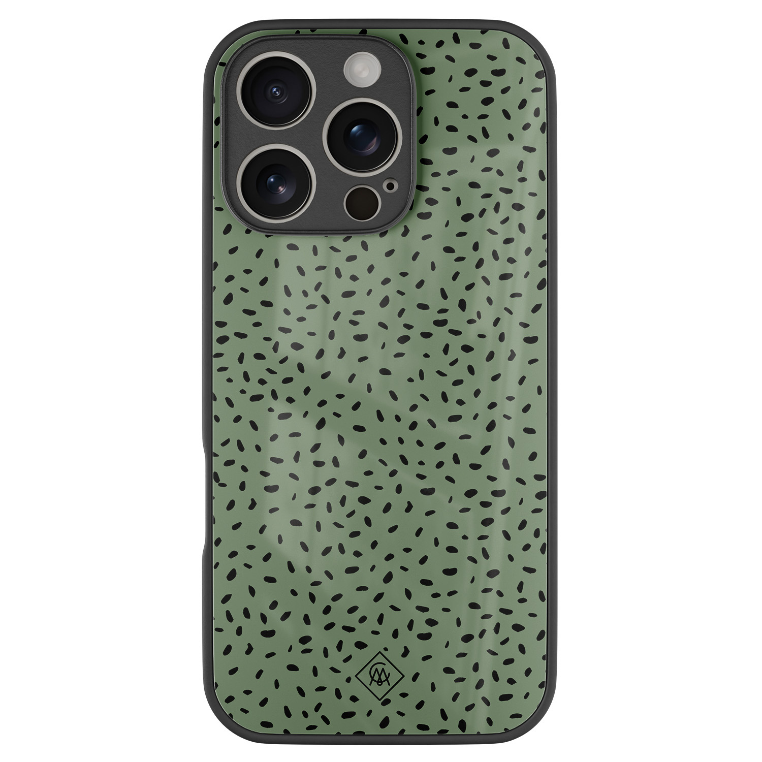 iPhone 16 Pro glazen hardcase Green confetti
