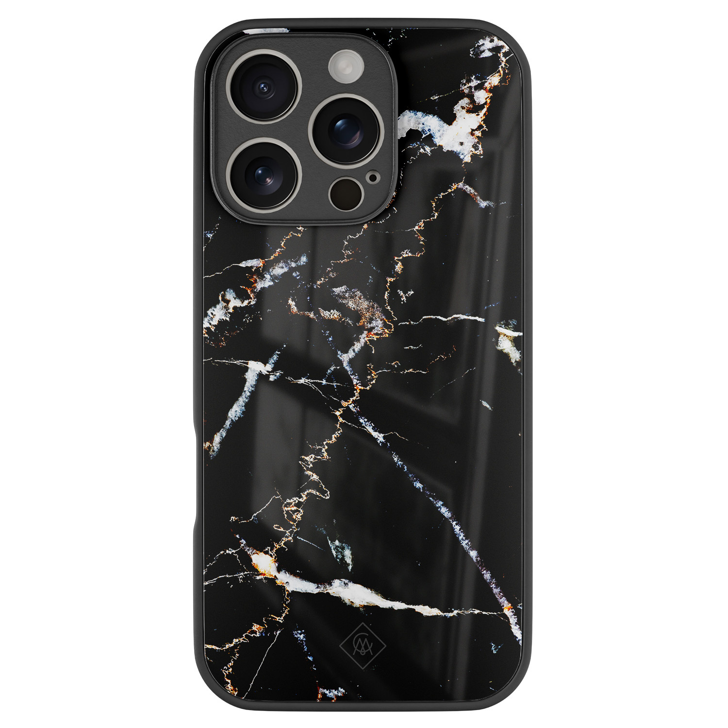 iPhone 16 Pro glazen hardcase Marmer zwart
