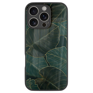 Casimoda iPhone 16 Pro glazen hardcase - Monstera leaves