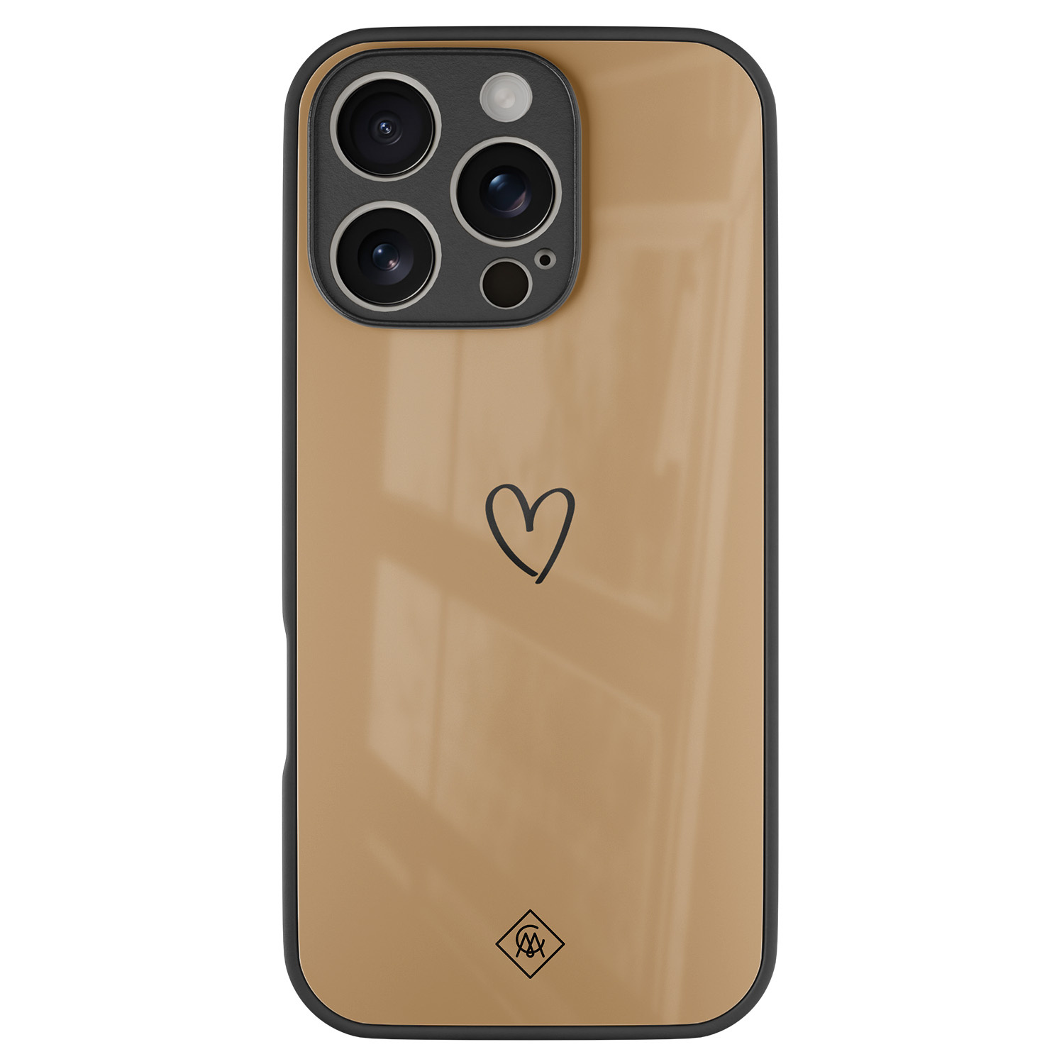 iPhone 16 Pro glazen hardcase Hart bruin