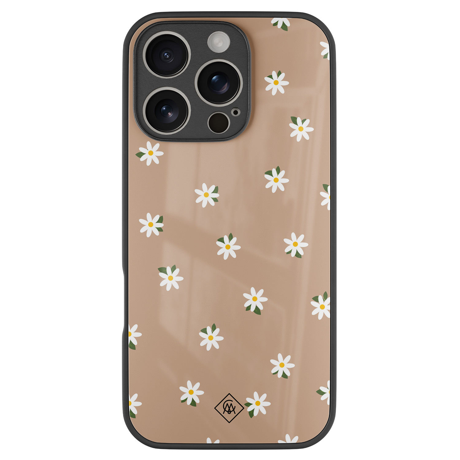 iPhone 16 Pro glazen hardcase Sweet daisies