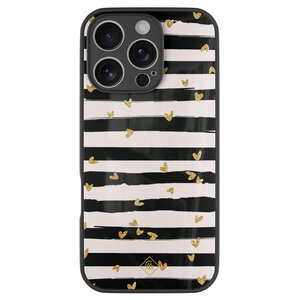 Casimoda iPhone 16 Pro glazen hardcase - Hart streepjes