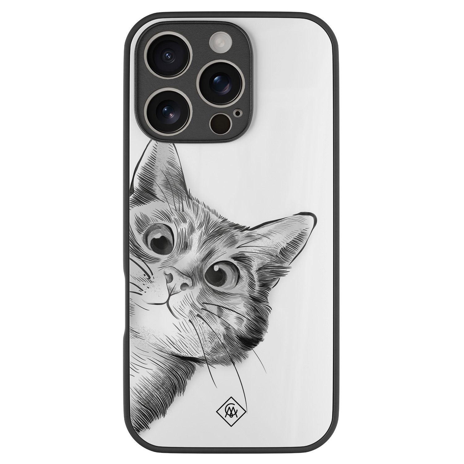 iPhone 16 Pro glazen hardcase Peekaboo kat