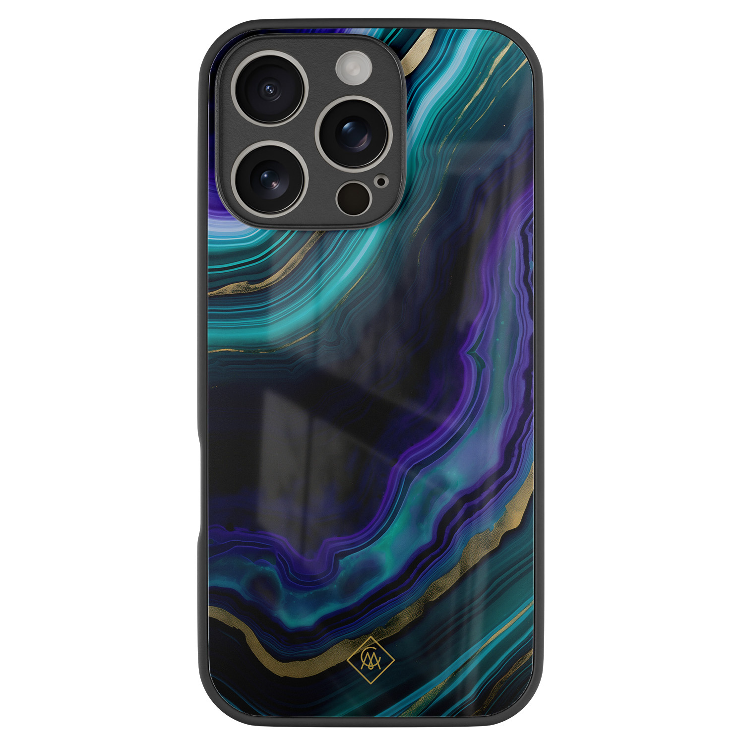 iPhone 16 Pro glazen hardcase Smaragd paars groen