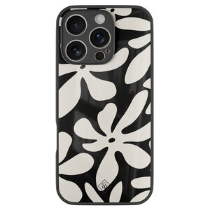 Casimoda iPhone 16 Pro glazen hardcase - Noir bloom