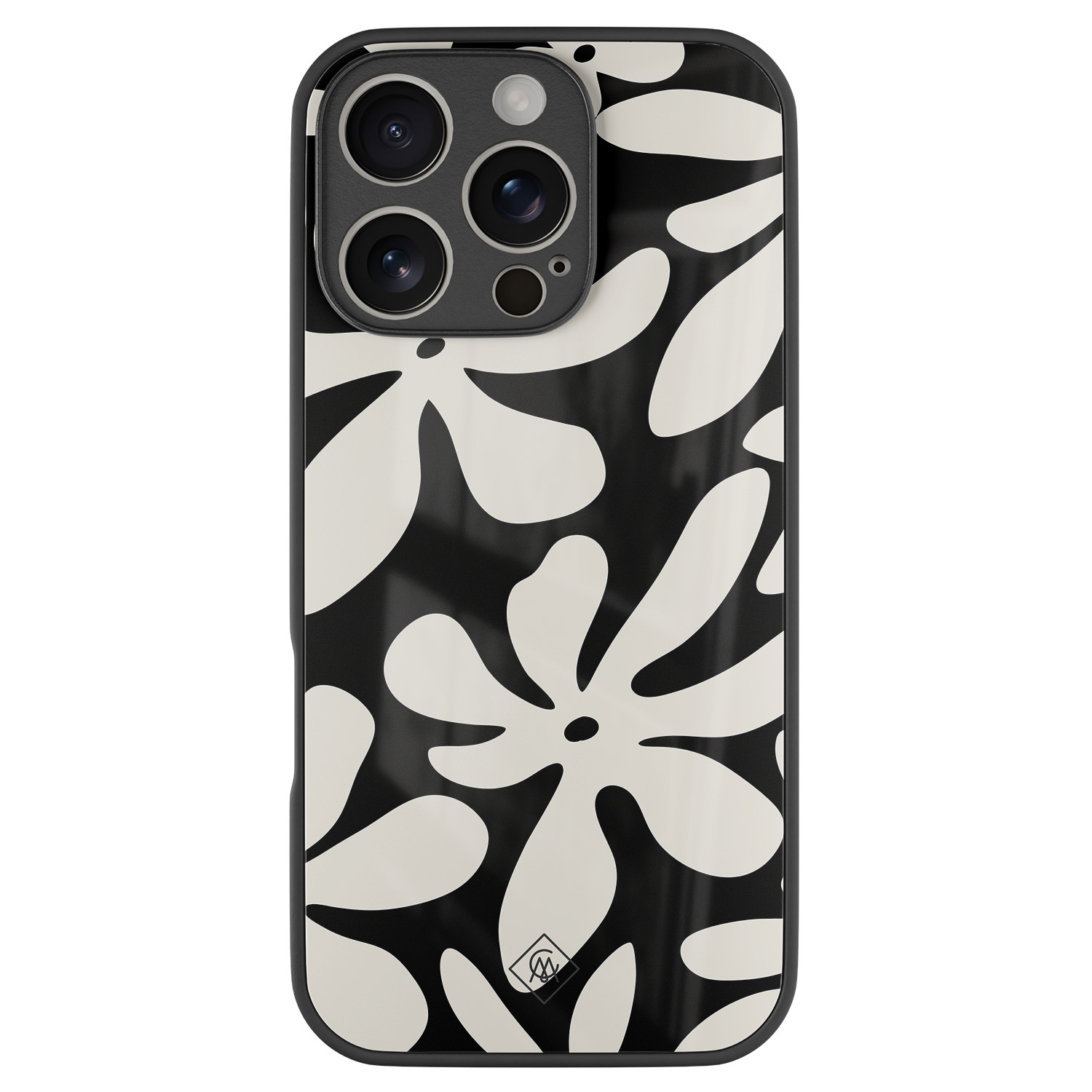 iPhone 16 Pro glazen hardcase Noir bloom