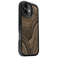 Casimoda iPhone 16 zwarte case - Ebony waves