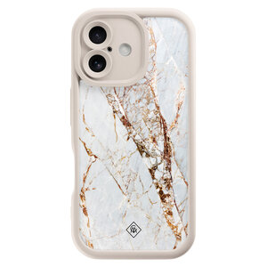 Casimoda iPhone 16 beige case - Marmer goud