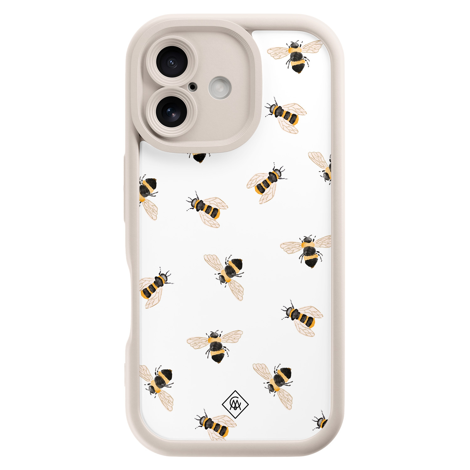 iPhone 16 beige case - Bee happy