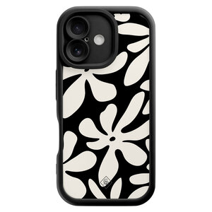 Casimoda iPhone 16 zwarte case - Noir bloom