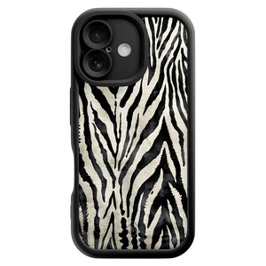 Casimoda iPhone 16 zwarte case - Zebra safari
