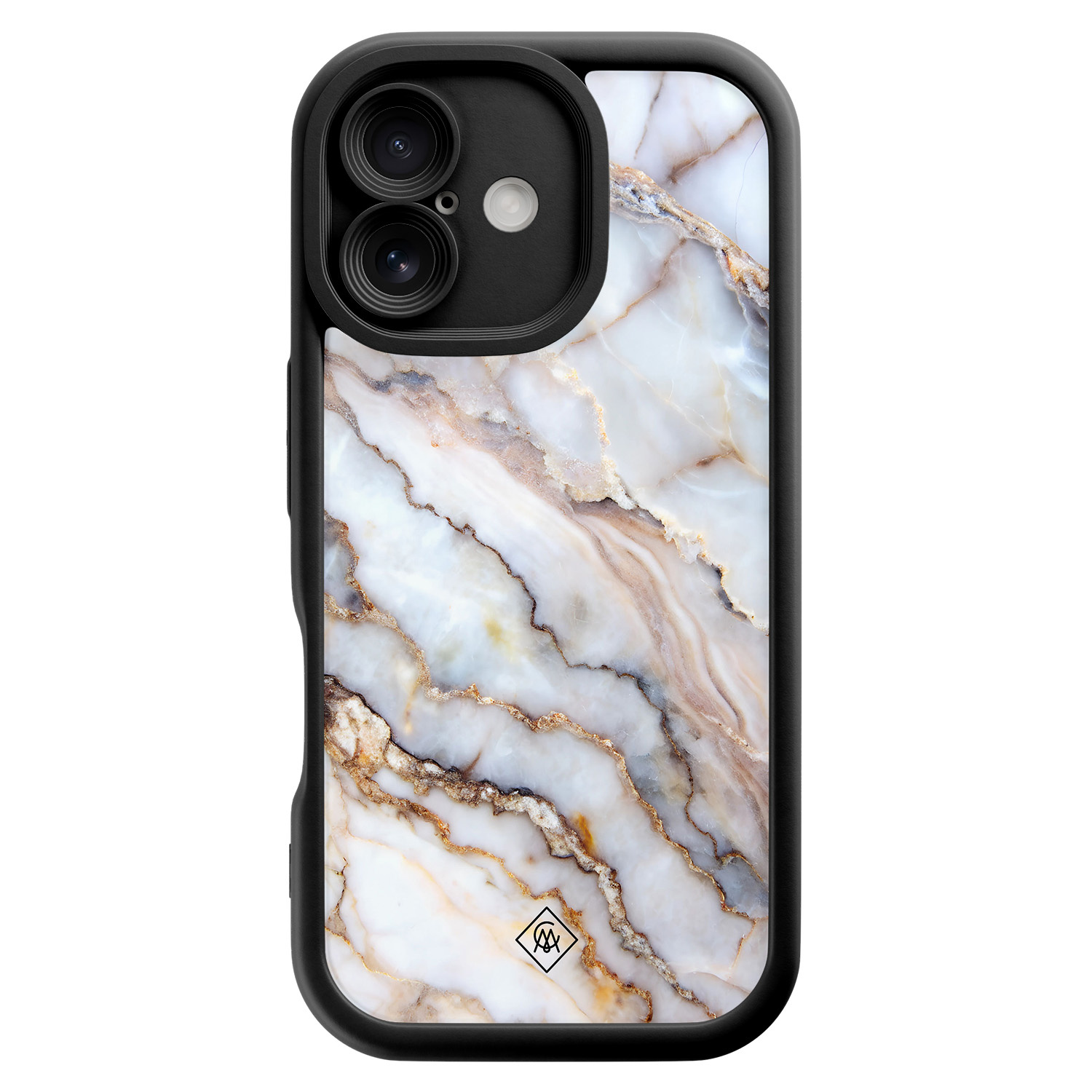 iPhone 16 zwarte case Marble dream