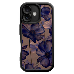 Casimoda iPhone 16 zwarte case - Twilight petals