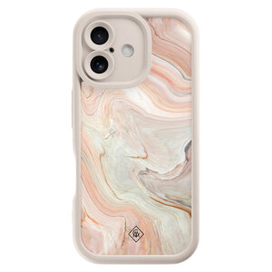 Casimoda iPhone 16 beige case - Marmer waves
