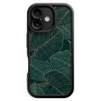 Casimoda iPhone 16 zwarte case - Monstera leaves