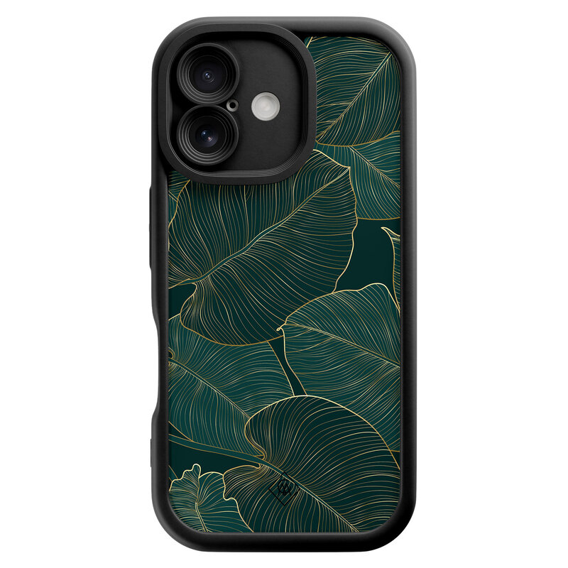 Casimoda iPhone 16 zwarte case - Monstera leaves