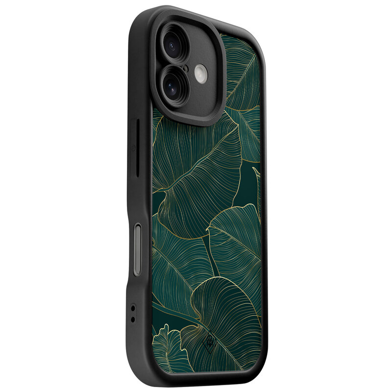 Casimoda iPhone 16 zwarte case - Monstera leaves
