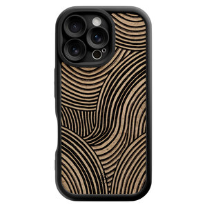 Casimoda iPhone 16 Pro zwarte case - Ebony waves