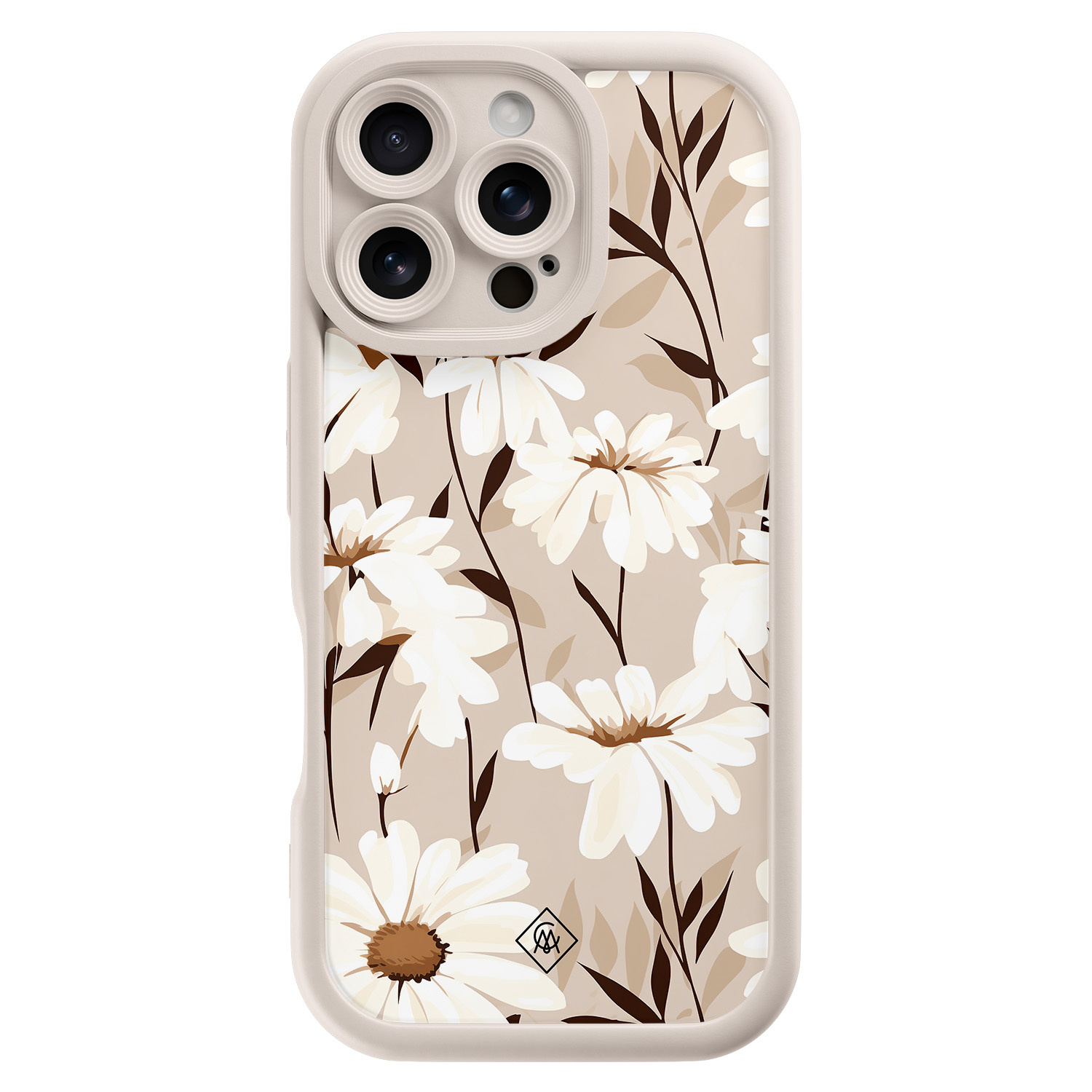 iPhone 16 Pro beige case In bloom