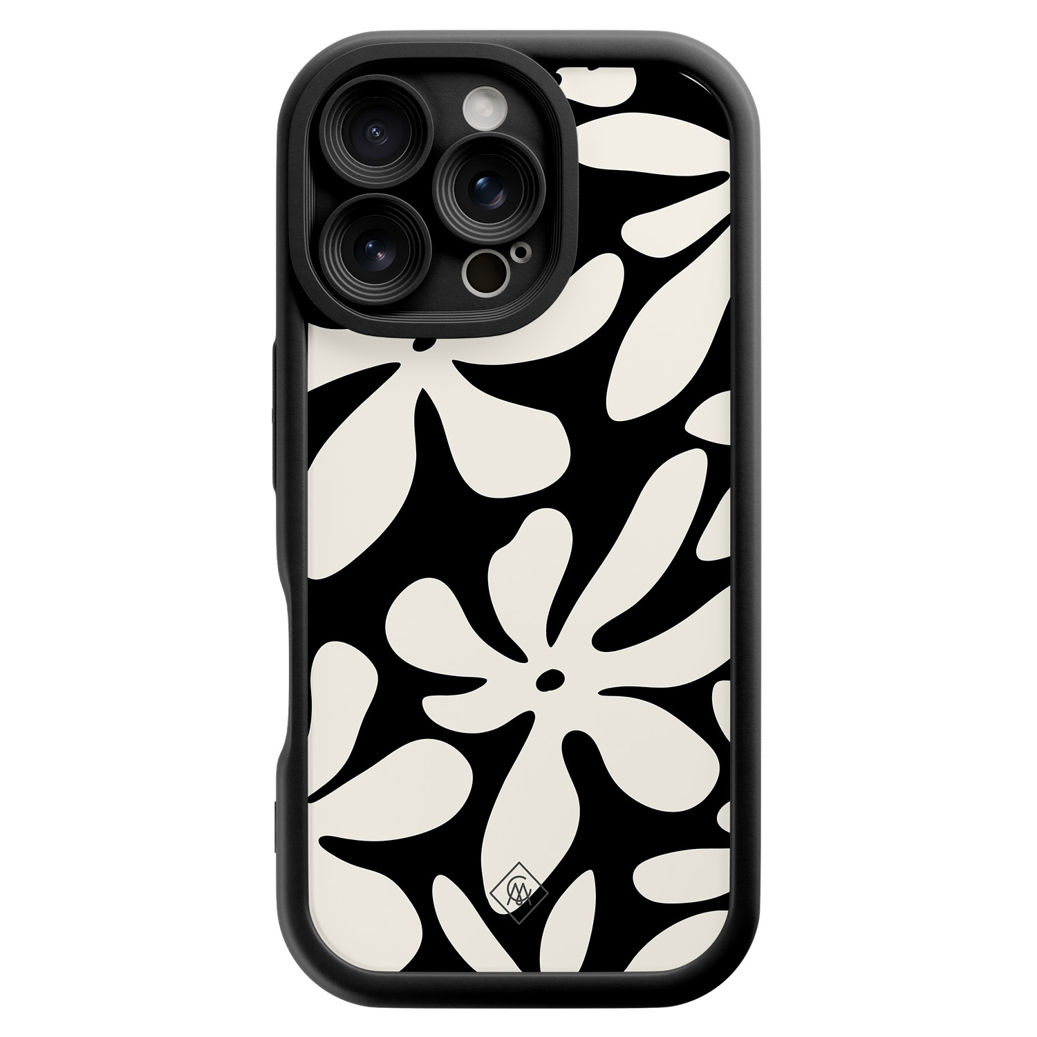 iPhone 16 Pro zwarte case Noir bloom