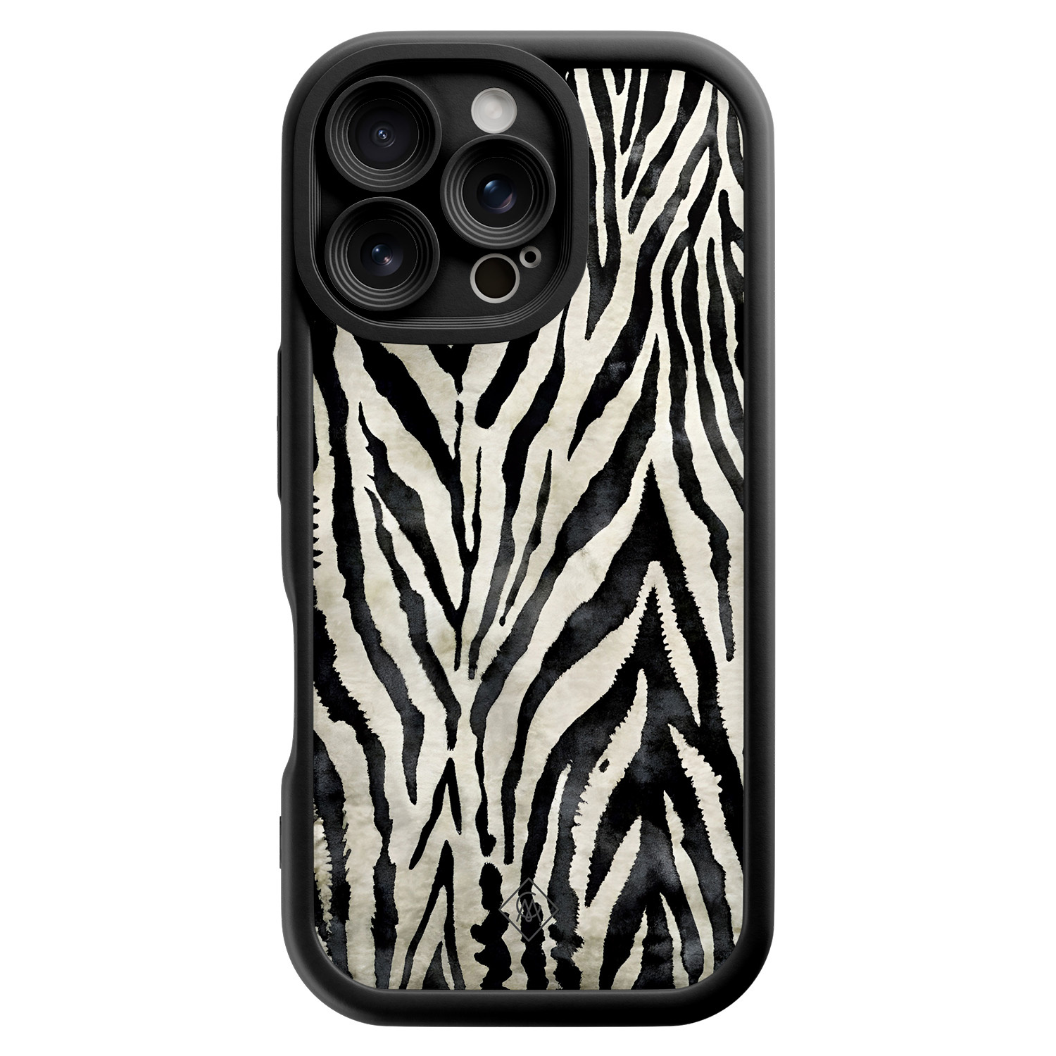 iPhone 16 Pro zwarte case Zebra safari