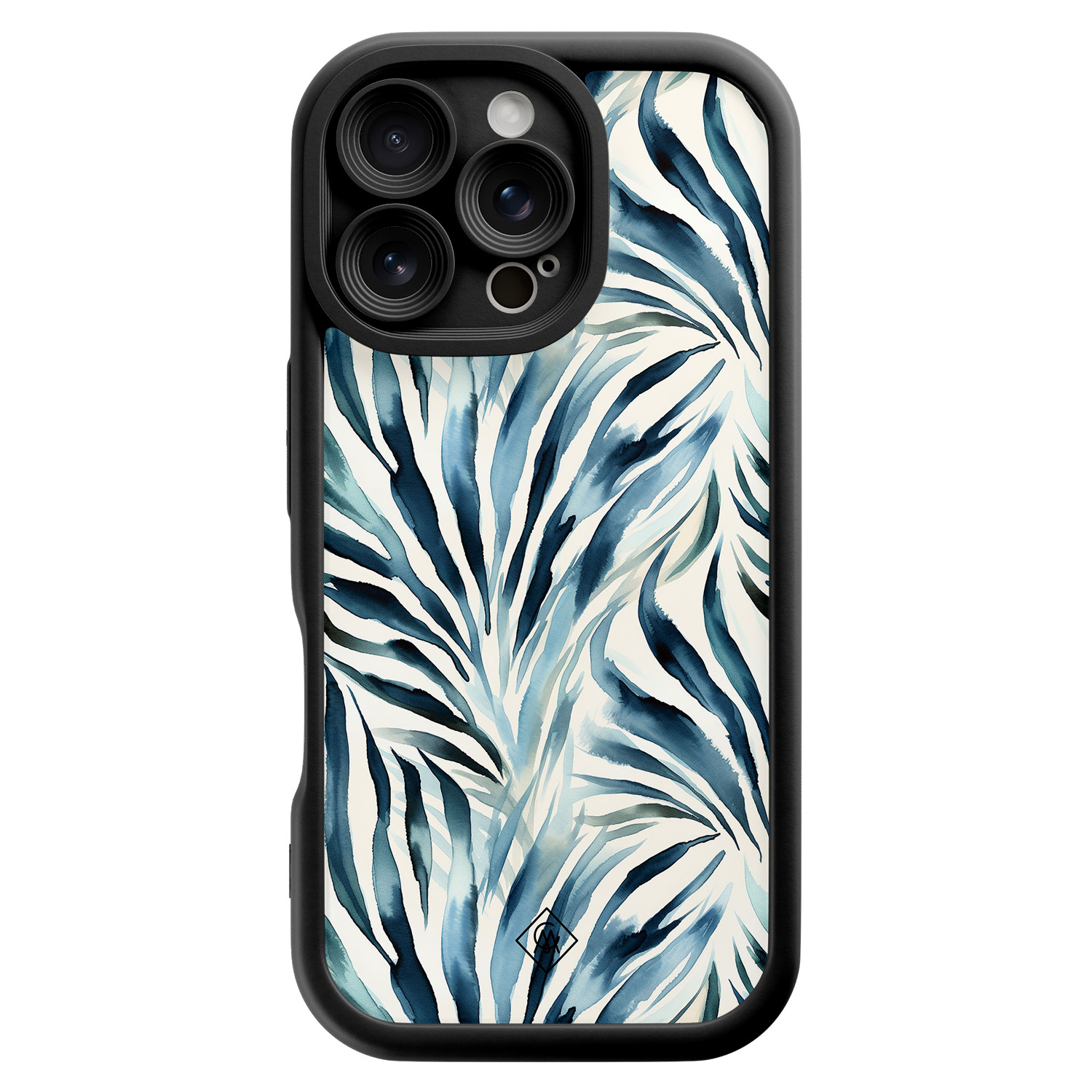 iPhone 16 Pro zwarte case - Japandi waves