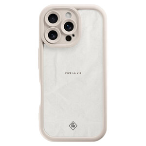 Casimoda iPhone 16 Pro beige case - Vive la vie