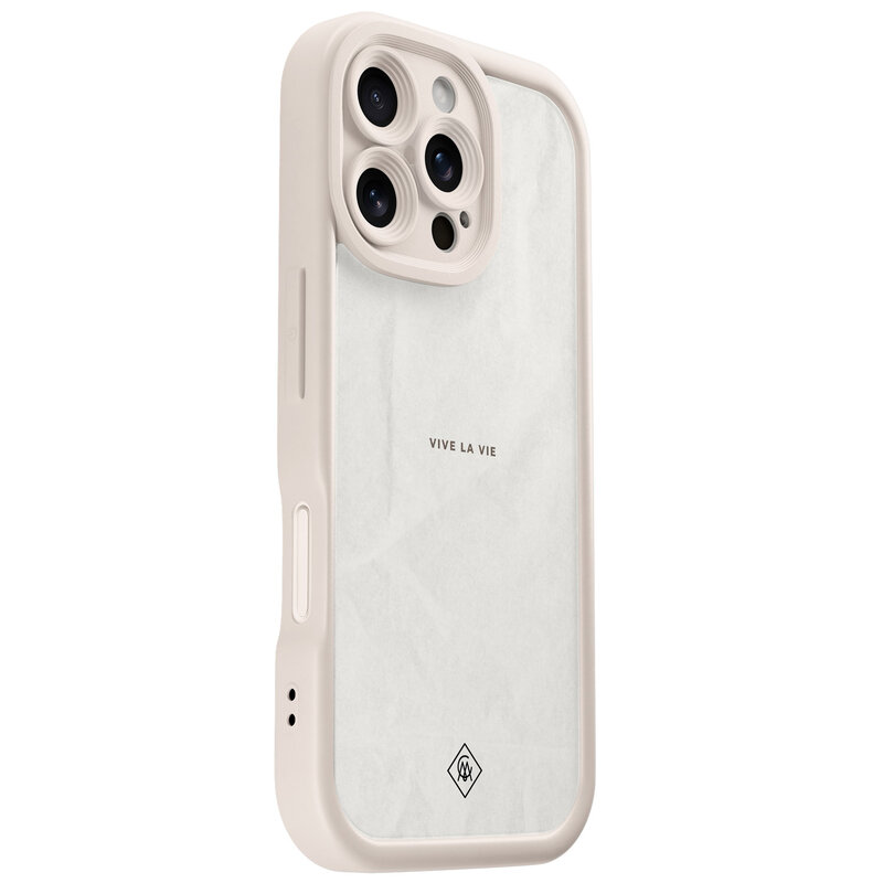 Casimoda iPhone 16 Pro beige case - Vive la vie