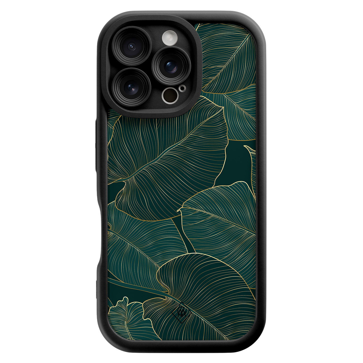 iPhone 16 Pro zwarte case - Monstera leaves