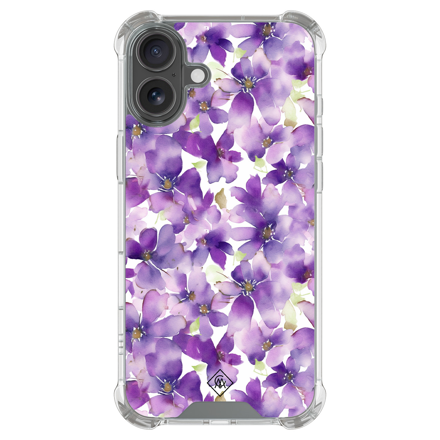 iPhone 16 shockproof hoesje Floral violet