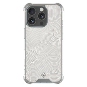 Casimoda iPhone 16 Pro shockproof hoesje - Abstract beige waves